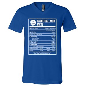 Funny Basketball Mom Nutrition Facts Proud Parent Cute Gift V-Neck T-Shirt