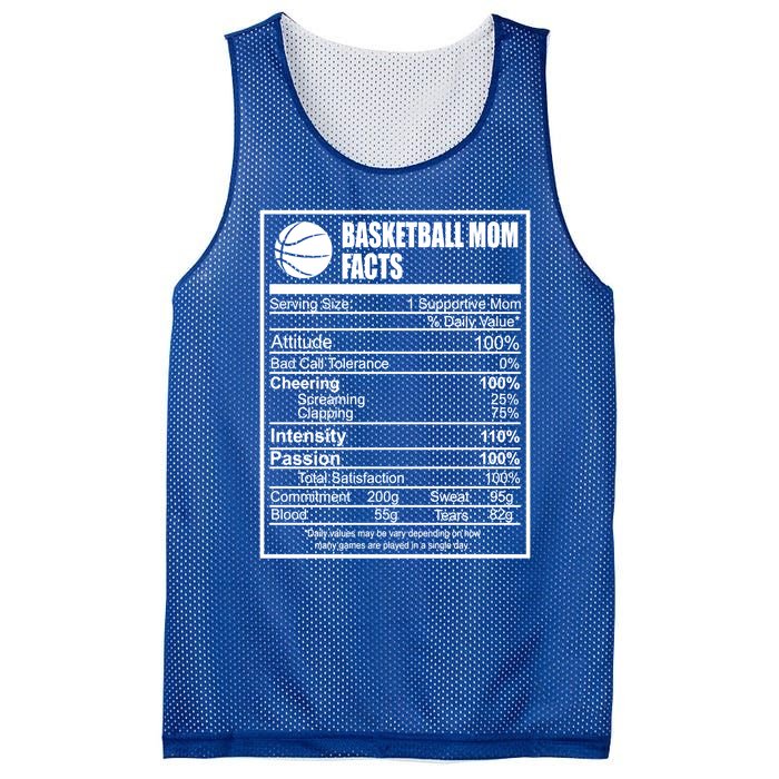 Funny Basketball Mom Nutrition Facts Proud Parent Cute Gift Mesh Reversible Basketball Jersey Tank