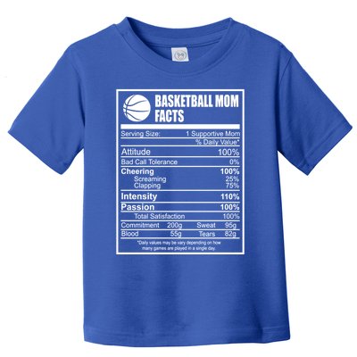 Funny Basketball Mom Nutrition Facts Proud Parent Cute Gift Toddler T-Shirt