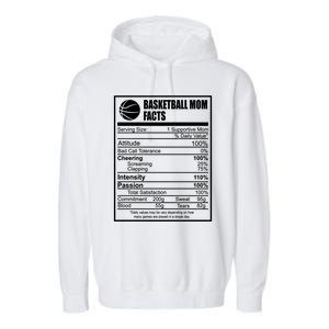 Funny Basketball Mom Nutrition Facts Proud Parent Cute Gift Garment-Dyed Fleece Hoodie