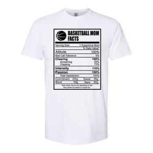 Funny Basketball Mom Nutrition Facts Proud Parent Cute Gift Softstyle CVC T-Shirt