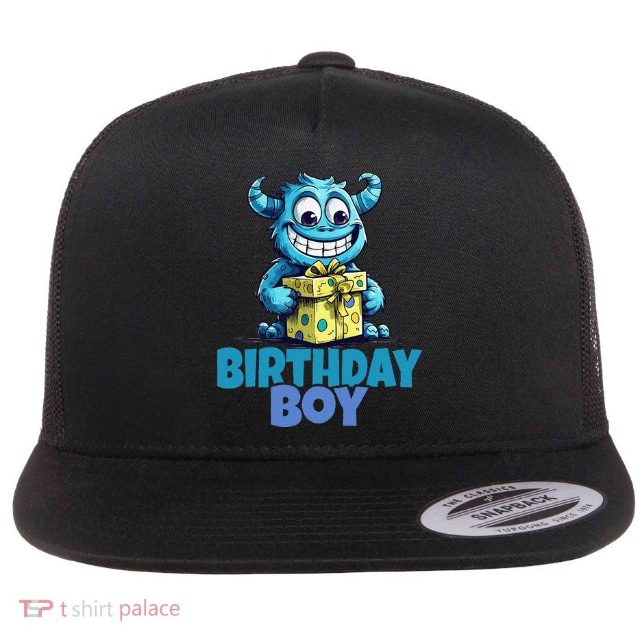Funny Birthday Monster Party Flatbill Hat