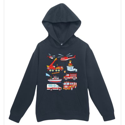 Firetruck Boy Men Firefighter Fireman Fire Engine Truck Urban Pullover Hoodie