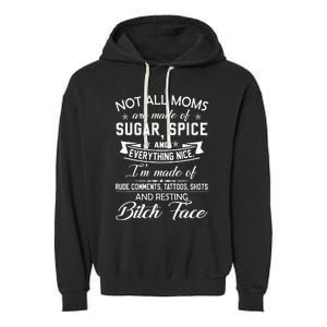 F Bomb Mom With Tattoos Pretty Eyes And Thick Thighs Garment-Dyed Fleece Hoodie