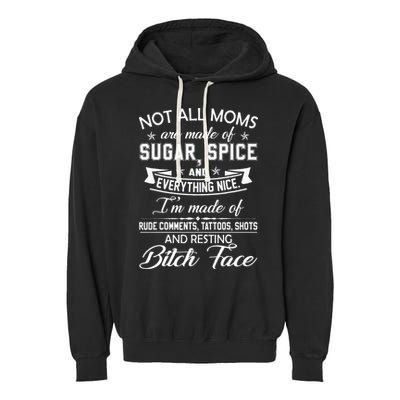 F Bomb Mom With Tattoos Pretty Eyes And Thick Thighs Garment-Dyed Fleece Hoodie