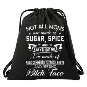 F Bomb Mom With Tattoos Pretty Eyes And Thick Thighs Drawstring Bag