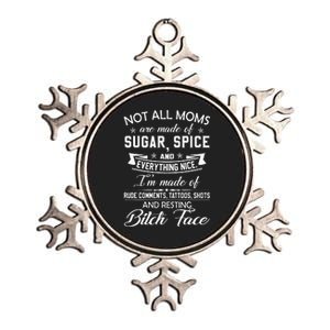 F Bomb Mom With Tattoos Pretty Eyes And Thick Thighs Metallic Star Ornament