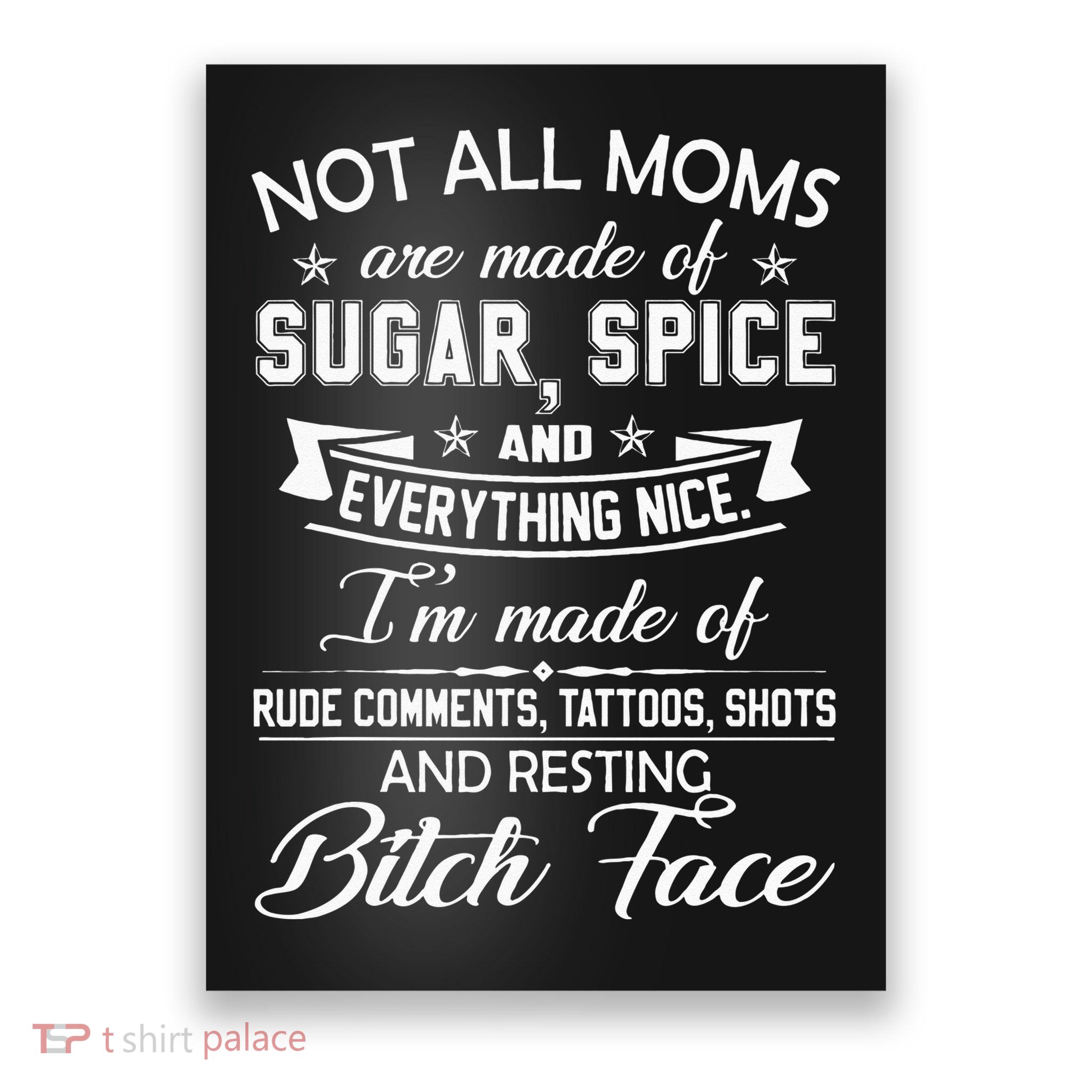 F Bomb Mom With Tattoos Pretty Eyes And Thick Thighs Poster