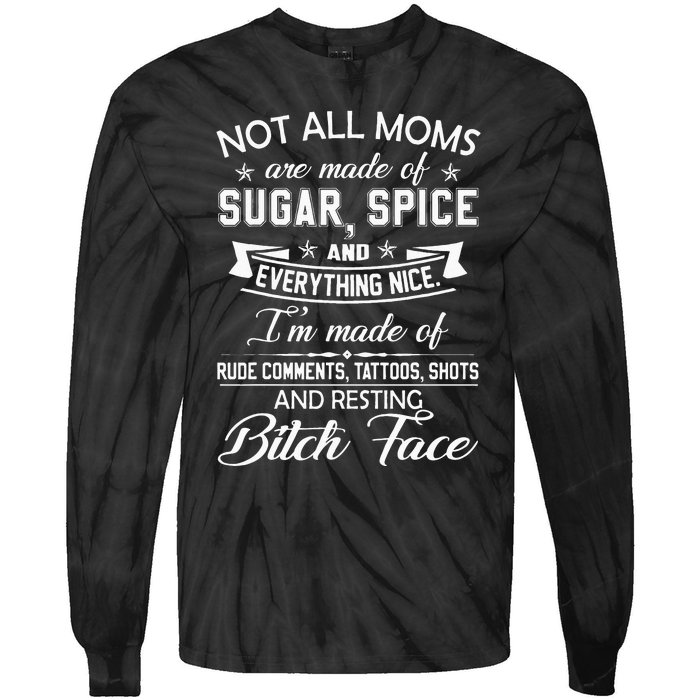 F Bomb Mom With Tattoos Pretty Eyes And Thick Thighs Tie-Dye Long Sleeve Shirt