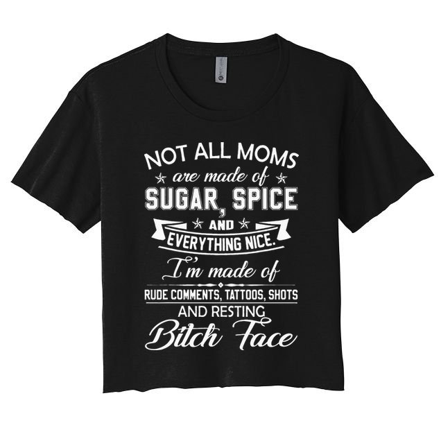 F Bomb Mom With Tattoos Pretty Eyes And Thick Thighs Crop Top