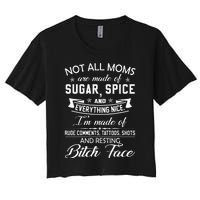 F Bomb Mom With Tattoos Pretty Eyes And Thick Thighs Women's Crop Top Tee