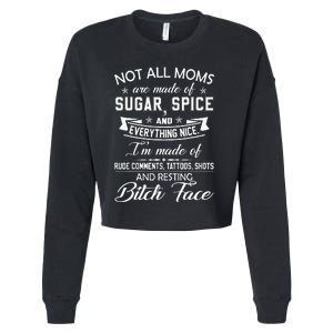 F Bomb Mom With Tattoos Pretty Eyes And Thick Thighs Cropped Pullover Crew