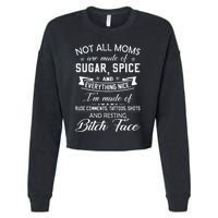 F Bomb Mom With Tattoos Pretty Eyes And Thick Thighs Cropped Pullover Crew