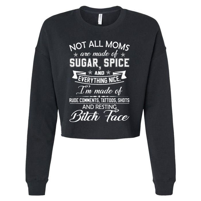 F Bomb Mom With Tattoos Pretty Eyes And Thick Thighs Cropped Pullover Crew