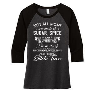 F Bomb Mom With Tattoos Pretty Eyes And Thick Thighs Women's Tri-Blend 3/4-Sleeve Raglan Shirt