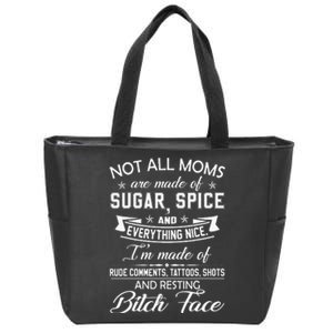 F Bomb Mom With Tattoos Pretty Eyes And Thick Thighs Zip Tote Bag