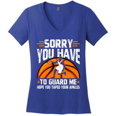 Funny Basketball Mom Dad Basketball Player Gift Women's V-Neck T-Shirt