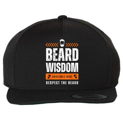 Funny Bearded Man Gift Tee Epic Beard Wisdom Available Here Wool Snapback Cap