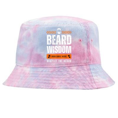 Funny Bearded Man Gift Tee Epic Beard Wisdom Available Here Tie-Dyed Bucket Hat