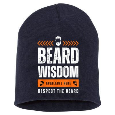 Funny Bearded Man Gift Tee Epic Beard Wisdom Available Here Short Acrylic Beanie