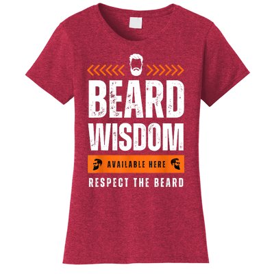 Funny Bearded Man Gift Tee Epic Beard Wisdom Available Here Women's T-Shirt