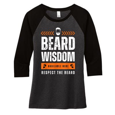 Funny Bearded Man Gift Tee Epic Beard Wisdom Available Here Women's Tri-Blend 3/4-Sleeve Raglan Shirt