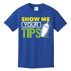 Funny Bartending Mixology Barkeeper Show Me Your Tips Gift Kids T-Shirt