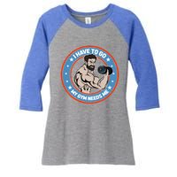 Funny Bodybuilder My Gym Needs Me Workout Gift Women's Tri-Blend 3/4-Sleeve Raglan Shirt