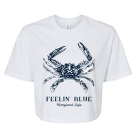 Feelin' Blue Maryland Style Retro Crab Bella+Canvas Jersey Crop Tee