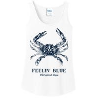 Feelin' Blue Maryland Style Retro Crab Ladies Essential Tank