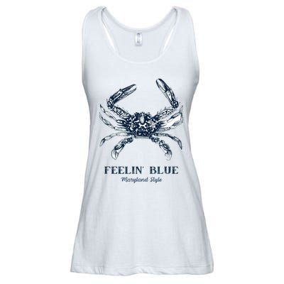 Feelin' Blue Maryland Style Retro Crab Ladies Essential Flowy Tank