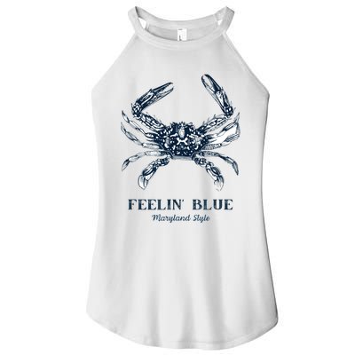 Feelin' Blue Maryland Style Retro Crab Women's Perfect Tri Rocker Tank