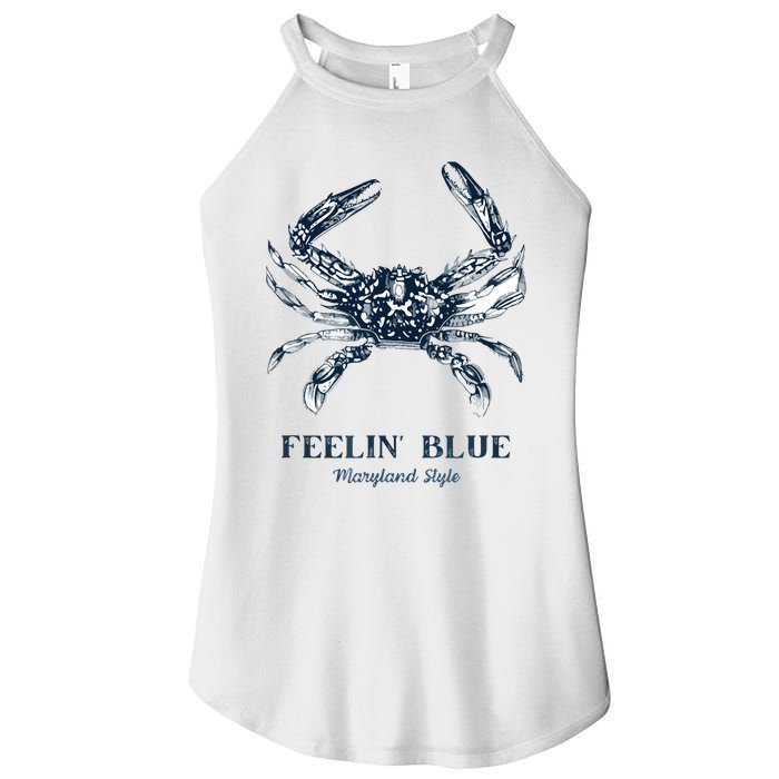 Feelin' Blue Maryland Style Retro Crab Women's Perfect Tri Rocker Tank