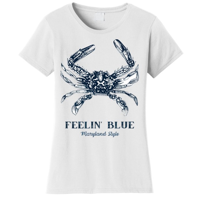 Feelin' Blue Maryland Style Retro Crab Women's T-Shirt