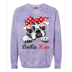 Funny Bostie Mom For Boston Terrier Dogs Lovers Colorblast Crewneck Sweatshirt