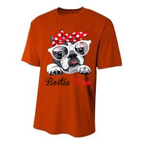 Funny Bostie Mom For Boston Terrier Dogs Lovers Performance Sprint T-Shirt