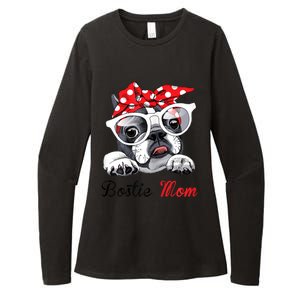 Funny Bostie Mom For Boston Terrier Dogs Lovers Womens CVC Long Sleeve Shirt