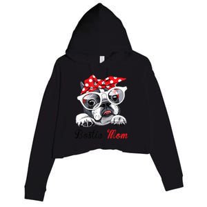 Funny Bostie Mom For Boston Terrier Dogs Lovers Crop Fleece Hoodie