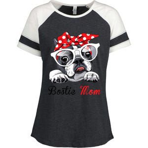 Funny Bostie Mom For Boston Terrier Dogs Lovers Enza Ladies Jersey Colorblock Tee