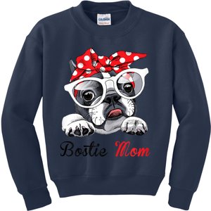 Funny Bostie Mom For Boston Terrier Dogs Lovers Kids Sweatshirt