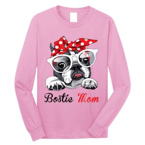 Funny Bostie Mom For Boston Terrier Dogs Lovers Long Sleeve Shirt