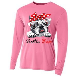 Funny Bostie Mom For Boston Terrier Dogs Lovers Cooling Performance Long Sleeve Crew