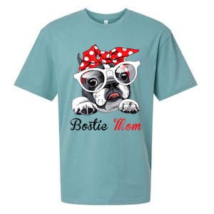 Funny Bostie Mom For Boston Terrier Dogs Lovers Sueded Cloud Jersey T-Shirt