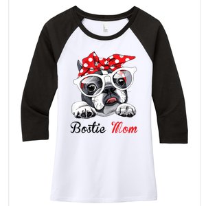 Funny Bostie Mom For Boston Terrier Dogs Lovers Women's Tri-Blend 3/4-Sleeve Raglan Shirt