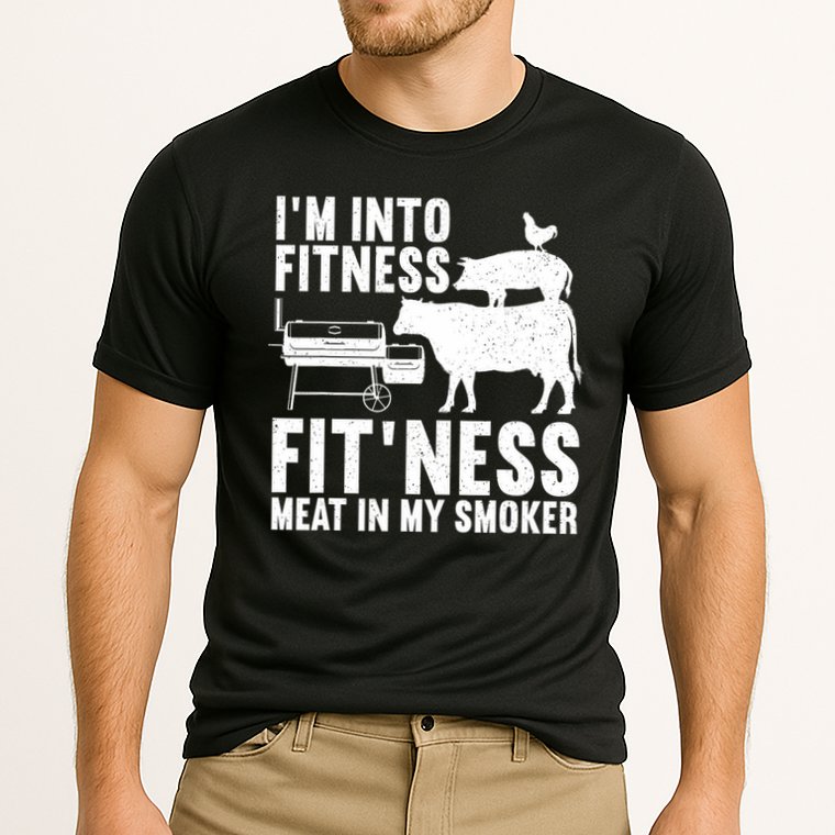 Funny Bbq Meat Smoking Art For Men Women Barbeque Griller Cooling Performance Crew T-Shirt
