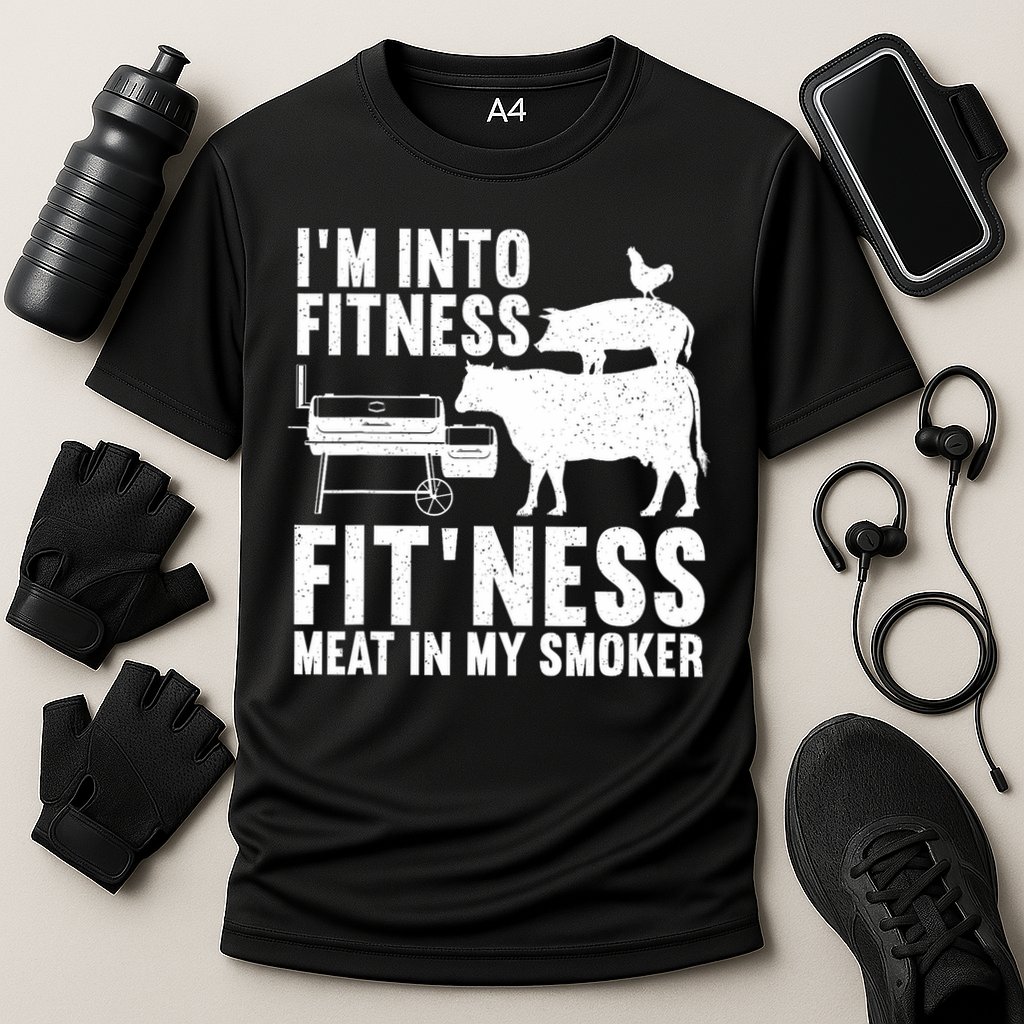 Funny Bbq Meat Smoking Art For Men Women Barbeque Griller Cooling Performance Crew T-Shirt
