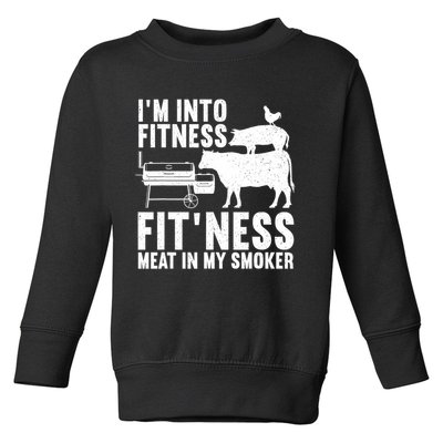 Funny Bbq Meat Smoking Art For Men Women Barbeque Griller Toddler Sweatshirt