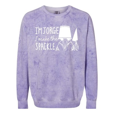 Funny Bruno Madrigal &#34;I'm Jorge, I Make The Spackle&#34; Colorblast Crewneck Sweatshirt