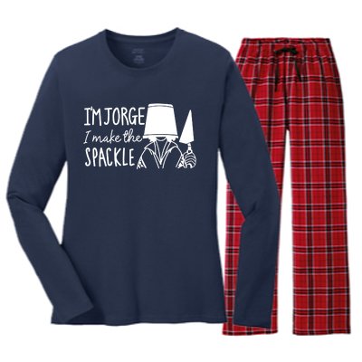 Funny Bruno Madrigal &#34;I'm Jorge, I Make The Spackle&#34; Women's Long Sleeve Flannel Pajama Set 