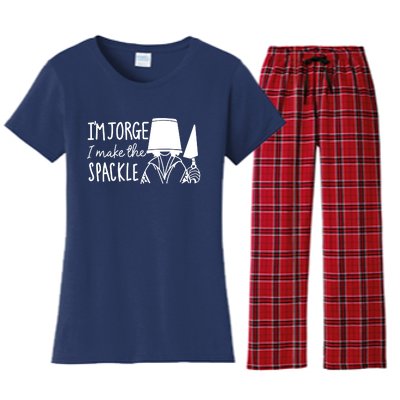 Funny Bruno Madrigal &#34;I'm Jorge, I Make The Spackle&#34; Women's Flannel Pajama Set